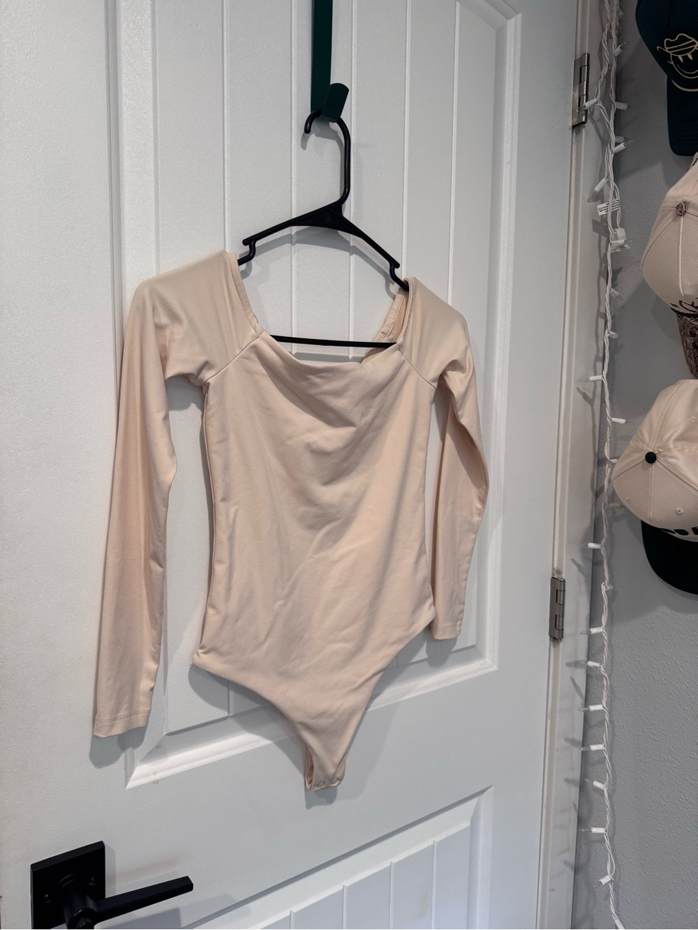 nuuds Long-Sleeve Scoop Neck Bodysuit in Nude
